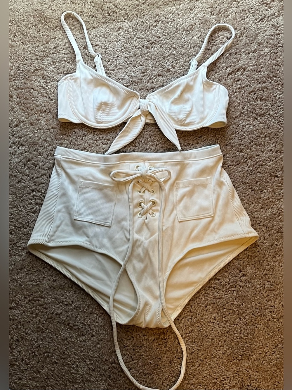 Solid & Striped x Redone White nautical bikini set